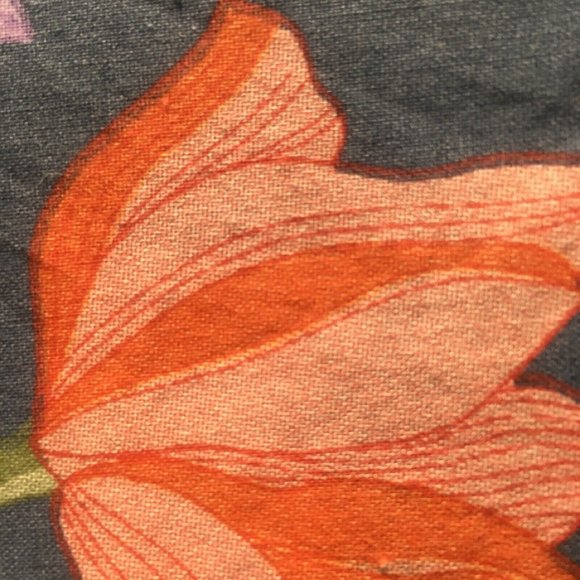 2 NAVY Wild Sage Julianna Floral Rod Pocket Window Curtains each is 95"L x 50"W - Picture 5 of 10